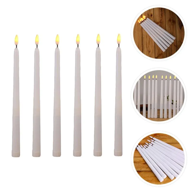 Candele 6pcs Luci decorative Lampade a candela a LED Palo lungo