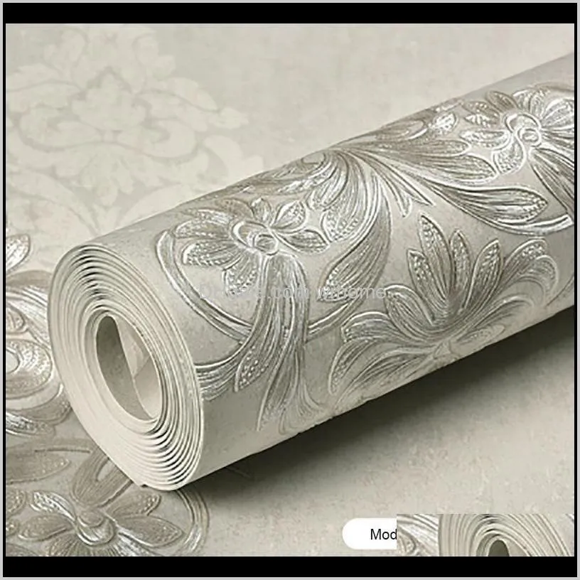 Roll Wallpaper Fine Embossed Living Room Bedroom 3D Simple European Style Non Woven Home Decoration U134 Wallpapers