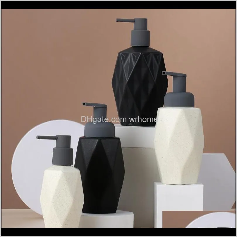 Dispenser Aessories Bath Home Garden500Ml Emulsione ceramica stile semplice Bottiglie portatili in lattice tinta unita Dispenser di sapone liquido El Bathro
