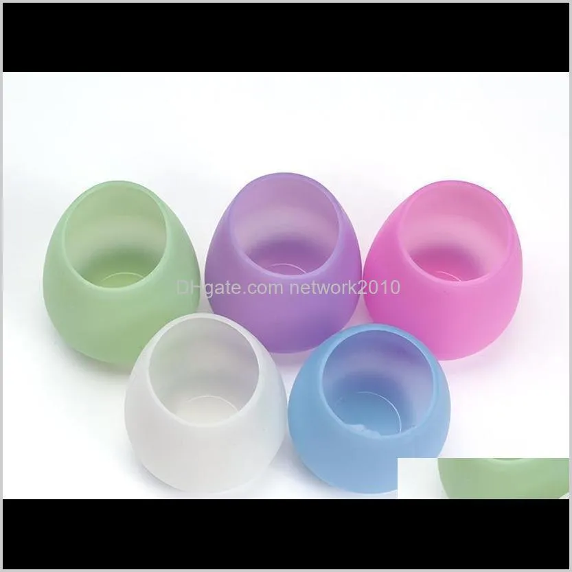 silicone wine cup glasses unbreakable premium food grade stemless drinking cups dishwasher cafe recyclable rubber wine glasses