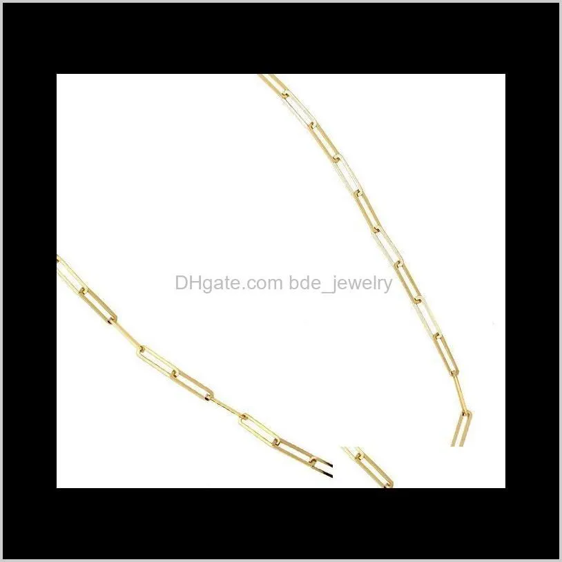 fashion 925 sterling silver plain large paper clip paperclip chain necklace custom