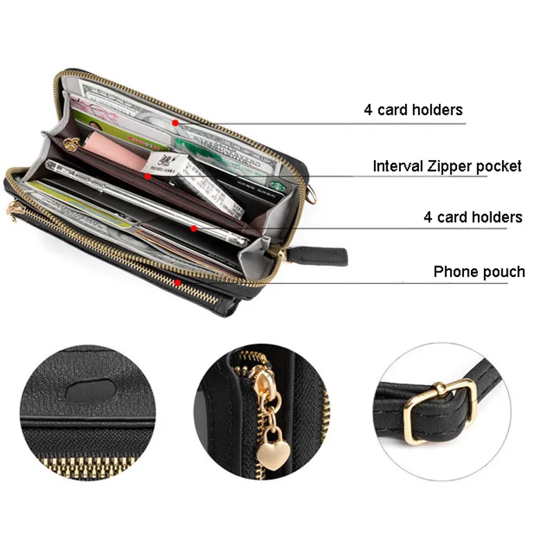 Touch Screen CellPhone Pouches 8 Card Holders Phone Purses For Women Handbag Wallet Ladies Mobile Pocket Shoulder Bags From 10 25 DHgate