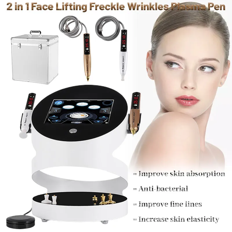 Portable 2 IN 1 Ozone and Golden Plasma Beauty Machine Face Lifting Spots Wrinkle Removal PlasmaPen