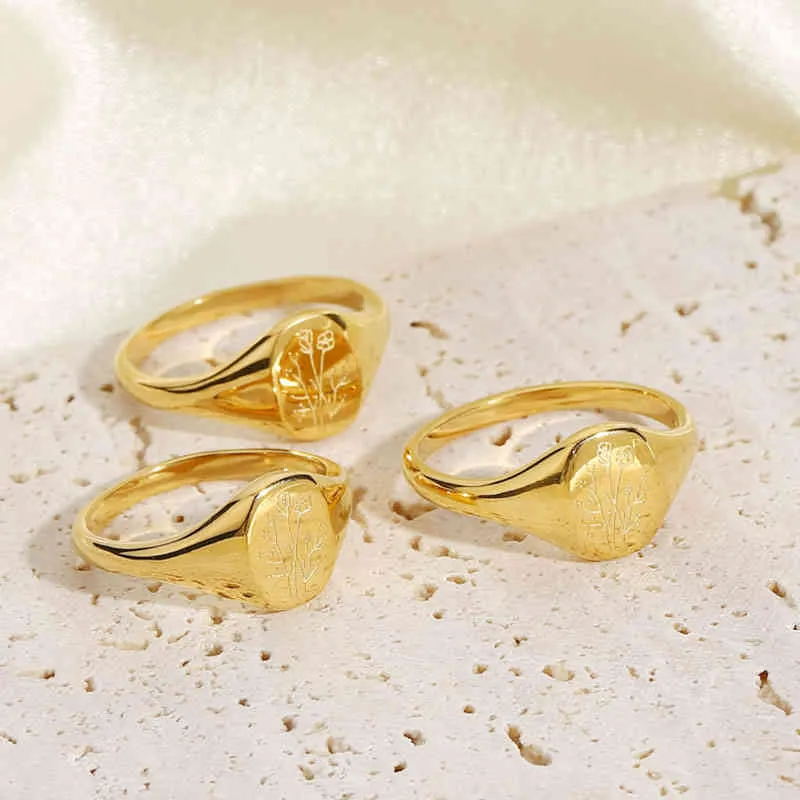 Amaiyllis 18k Золотое Урожай Кольцо для Женщин Свадебное заявление Цветочная Панк Пара Пальца Кольца Ювелирные Изделия