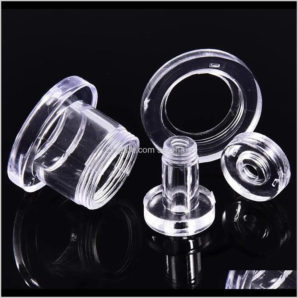 2pcs acrylic ear plugs and tunnels ear gauges clear screw ear expanders stretchers plugs and tunnels body piercing jewelry q sqclwp