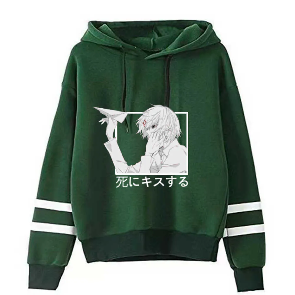 Tokyo Ghoul Touka Anime Hoodie Fashion Långärmad Hip Hop Uniex Y0804