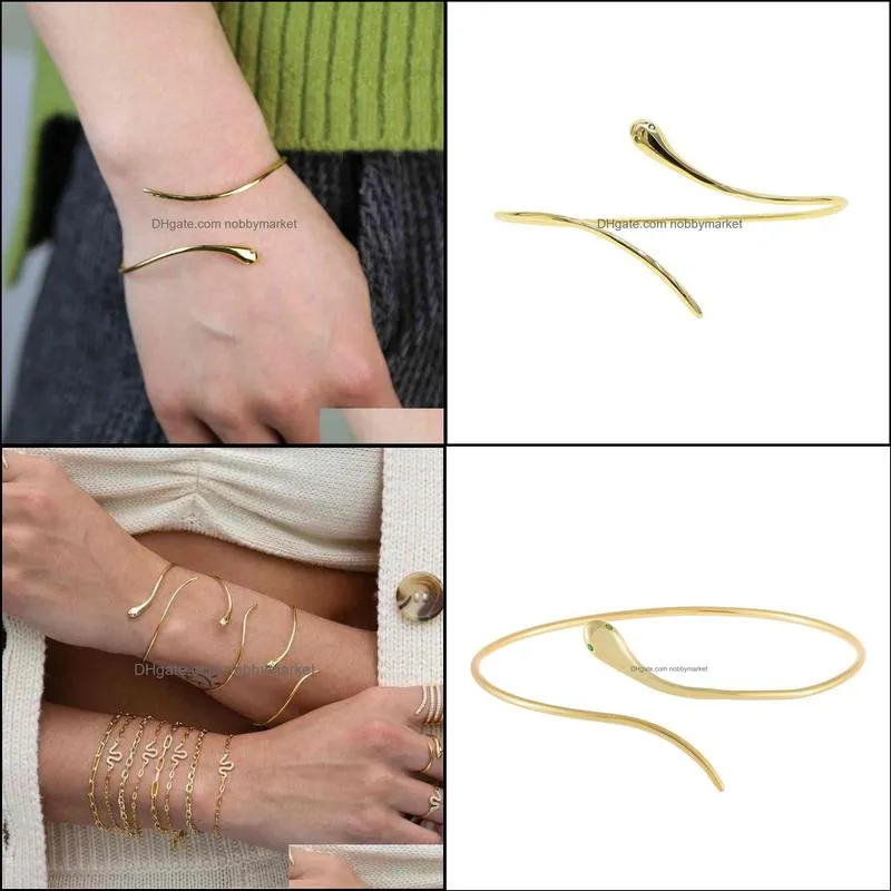 Gold color open adjusted snake bangle bracelet for women summer fashion JEWELRY 210408