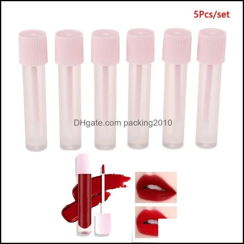 5/10Pcs Cute Love Heart Shaped Empty Lip Gloss Container DIY Mini Tubes Bottle Cosmetic Container Tool Makeup Organizer