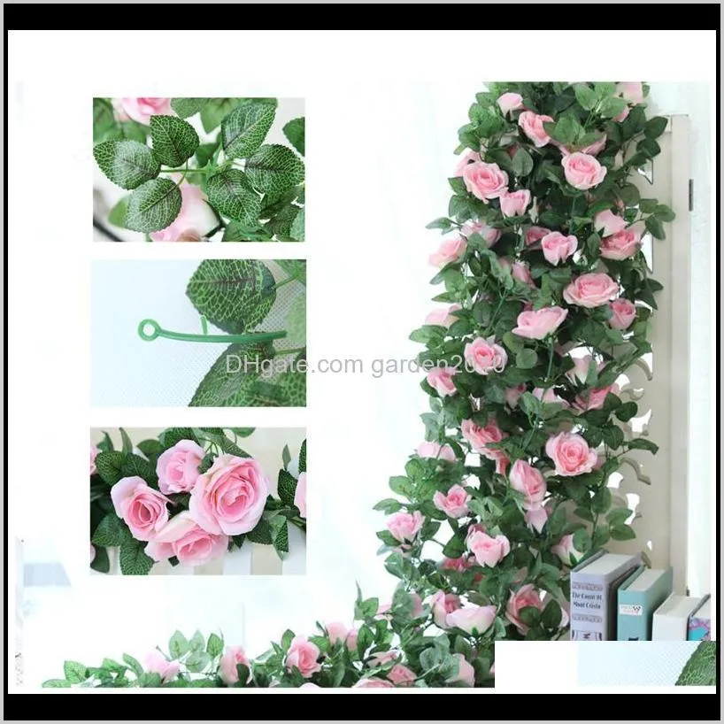 lifelike elegant party wedding decoration hotel accessories garden simulation artificial flower vine 16 rose home leaf ornaments