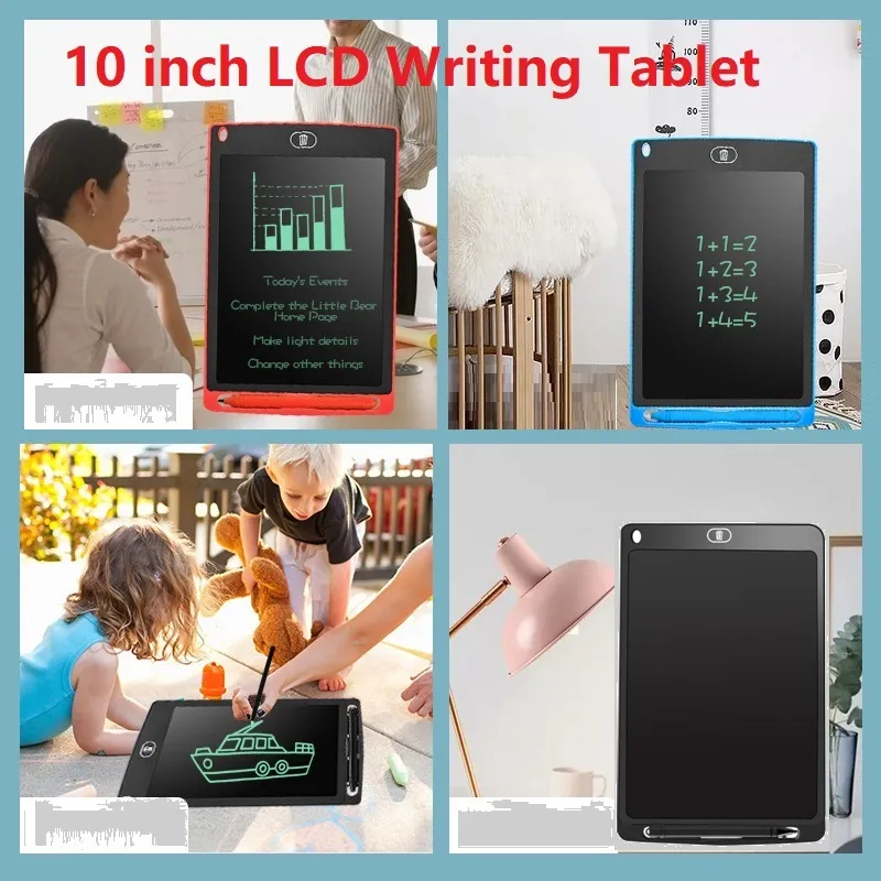 10 tum LCD-skrivning Tablet Ritning Board Blackboard handstil pads för present pappersfri anteckningsblock tabletter med detaljhandeln