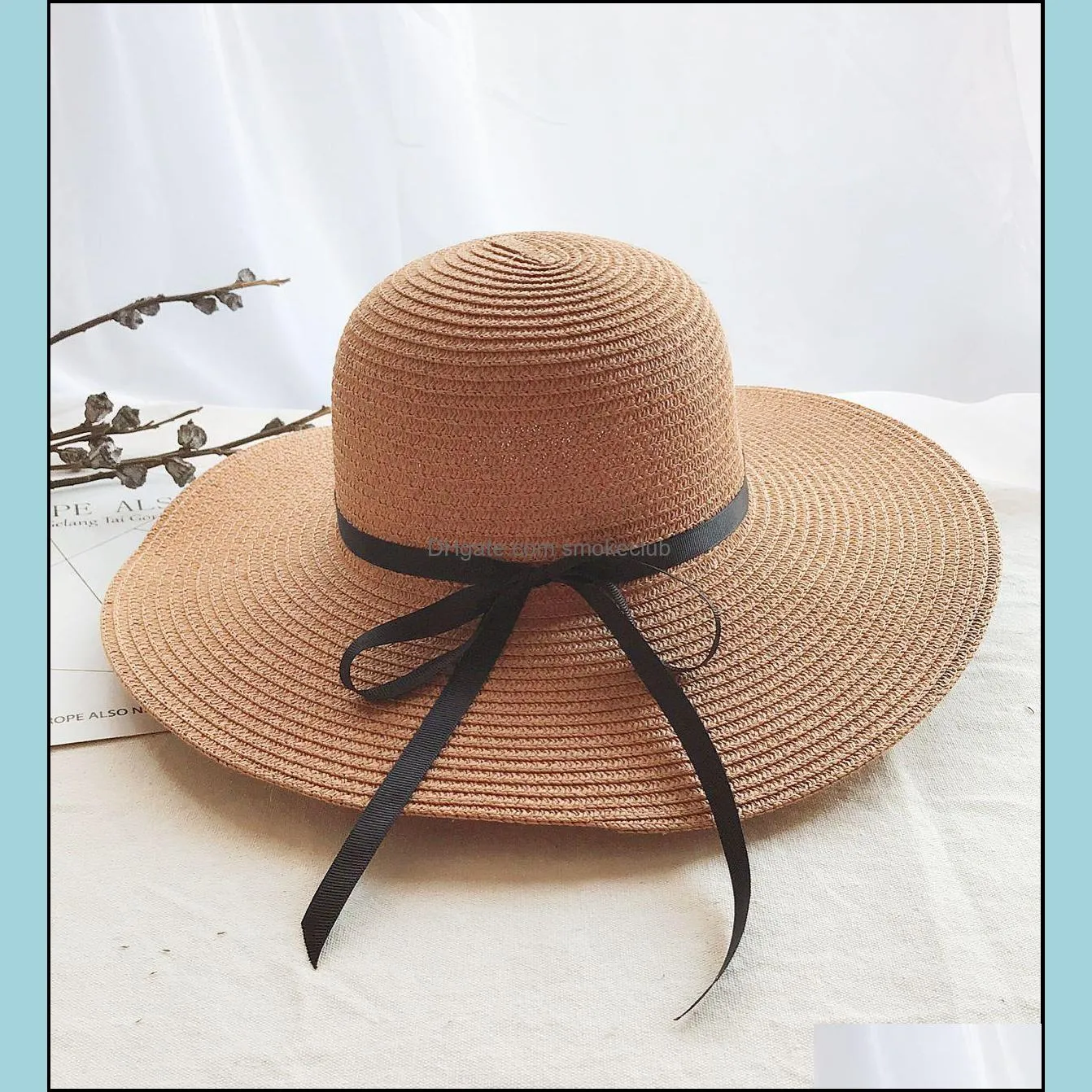 Summer Girls Princess Hats Home Children`s Beach Kids Hollowed-out Sunhats Baby Fashion Straw Hat Bows