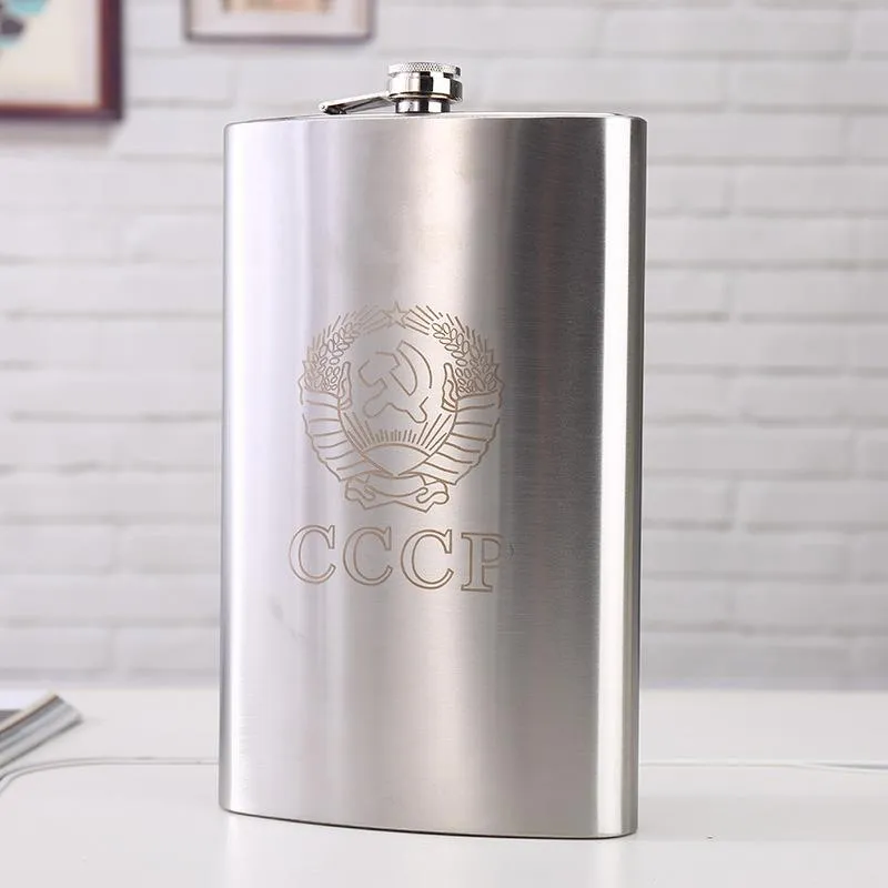 Handbag Flasks Thick Stainless Steel Rectangle Hip Flask With Portable Handbag Brown ...