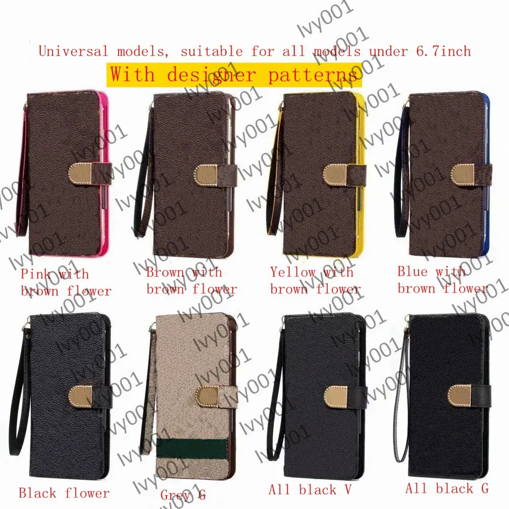 Top Fashion L Wallet Phone Cases for IPhone 15 14 pro max 13 mini 12 11 XS XR X 8 7 Plus Flip Leather Case L embossed Cellphone Cover Samsung all model Note 10 20 S21