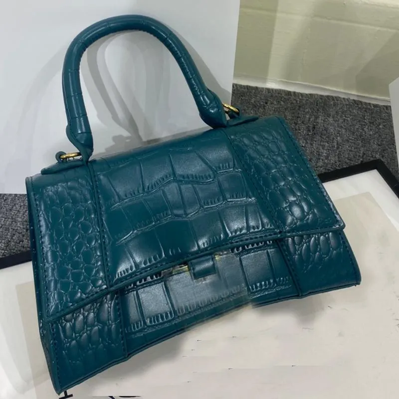 2021 Classic Hourglass Handbag Purse Top handle Shoulder Bag Genuine Leather Alligator Design Crossbody Bags Lady Totes Crocodile Style Detchable