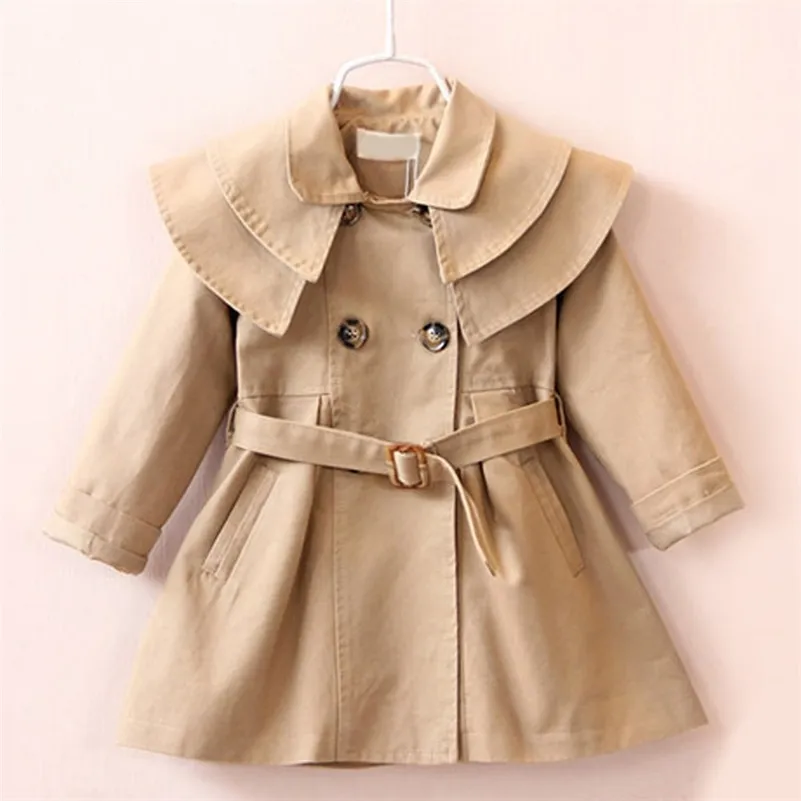 Melario enfant en bas âge filles Trench automne à manches longues mode Trench manteaux enfants vêtements d'extérieur solides avec ceintures Costume 2 6Y 210412