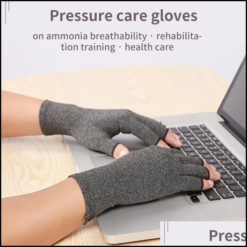 Wrist Support 1 Pair Compression Arthritis Gloves Arthritic Joint Pain Relief Hand Therapy Open Fingers