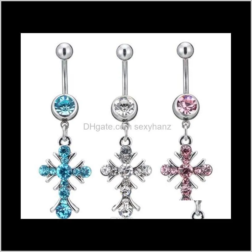 Bell Button Rings D05501 3 Body Jewelry Nice Style Navel Belly Ring 10 Pcs Mix Colors Stone Drop Factory Price 5O3Qh T5Qcy