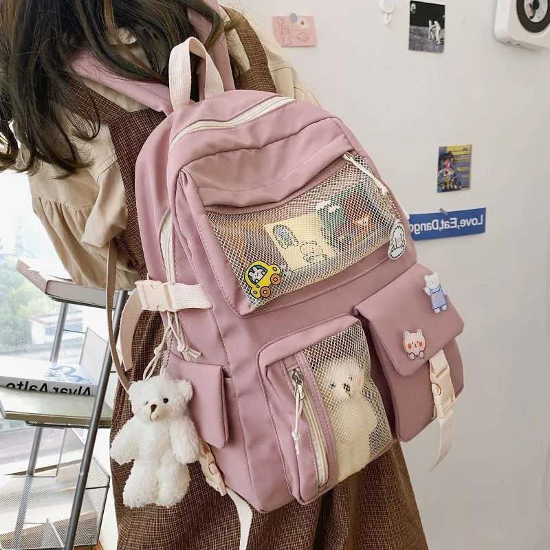 Mochila Kawaii Gran Niñas Con Bonito Colgante De Unicornio | Cuotas Sin