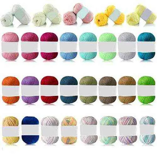 1pc het försäljning !!! 1pc 50g per skein mjuk bambu virka bomullstickning baby knit ull garn grossist dropshipping y211129