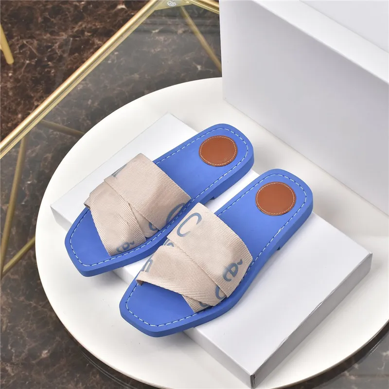 2021 Retro Slippers Letter Sandals Shoes Flops Genuine Leather Casual Ladies Flat Slipper Summer Outdoor Beach Loafer Party Holiday Fashion Women Shoe