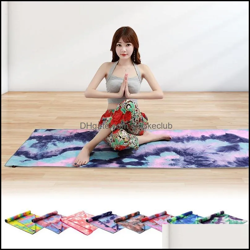 183*63cm Yoga Mat Print Quick Dry Non-Slip Foldable Yoga Towel Fitness Blanket with Mesh Bag For Pilates Gym Blankets1