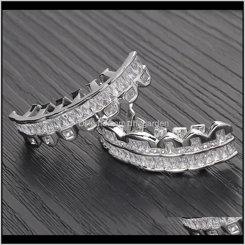 hip hop grillz luxury grade quality bling bling zircon paved teeth braces exquisite men women platinum plated dental grills street