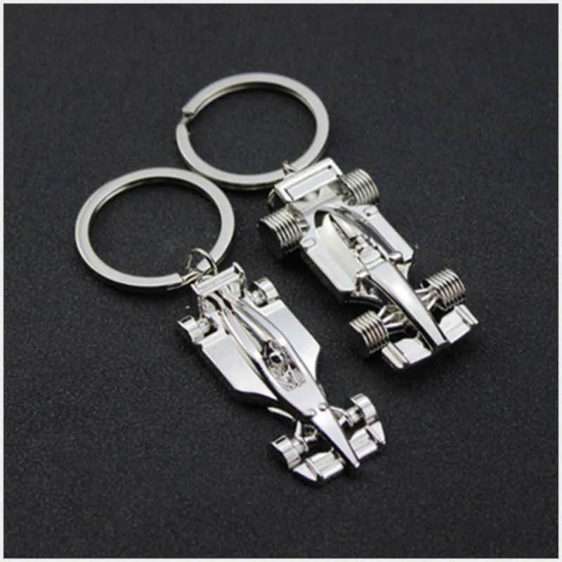 F1 porte-clés course activité cadeau personnalité pendentif clé boucle voiture porte-clés hommes bijoux porte-clés couleur argent peut être gravé G1019