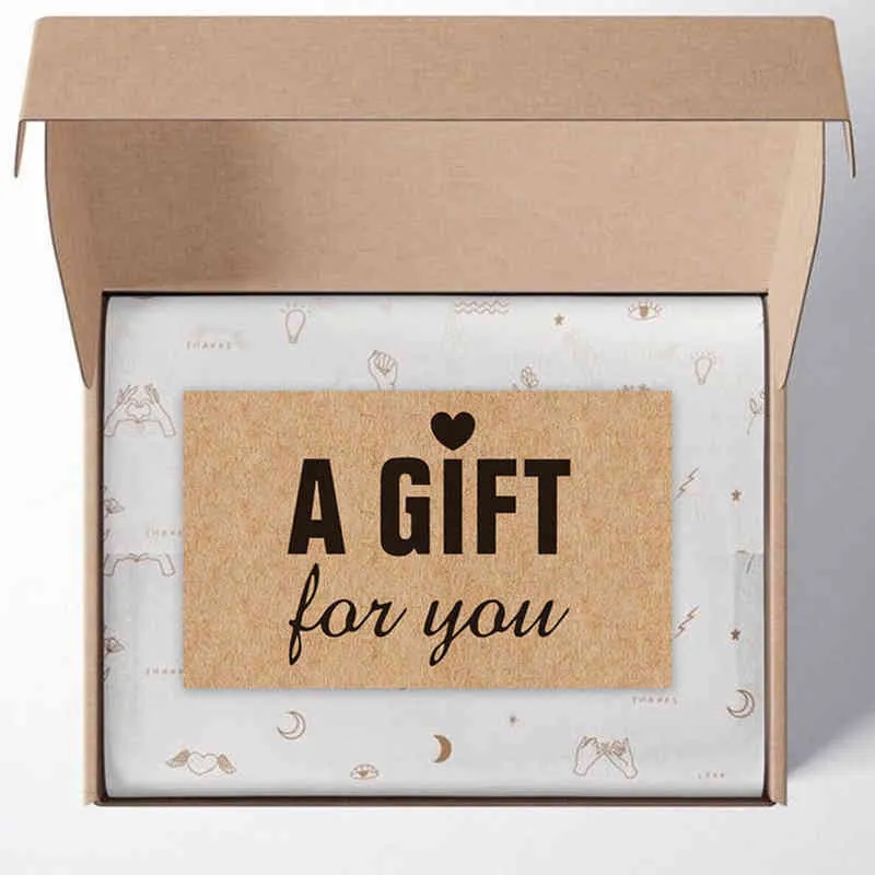 30 pièces/paquet "un cadeau pour vous" carte en papier Kraft cartes de remerciement mariage paquet décoration personnalisé bricolage affiche papier cartonné H1231