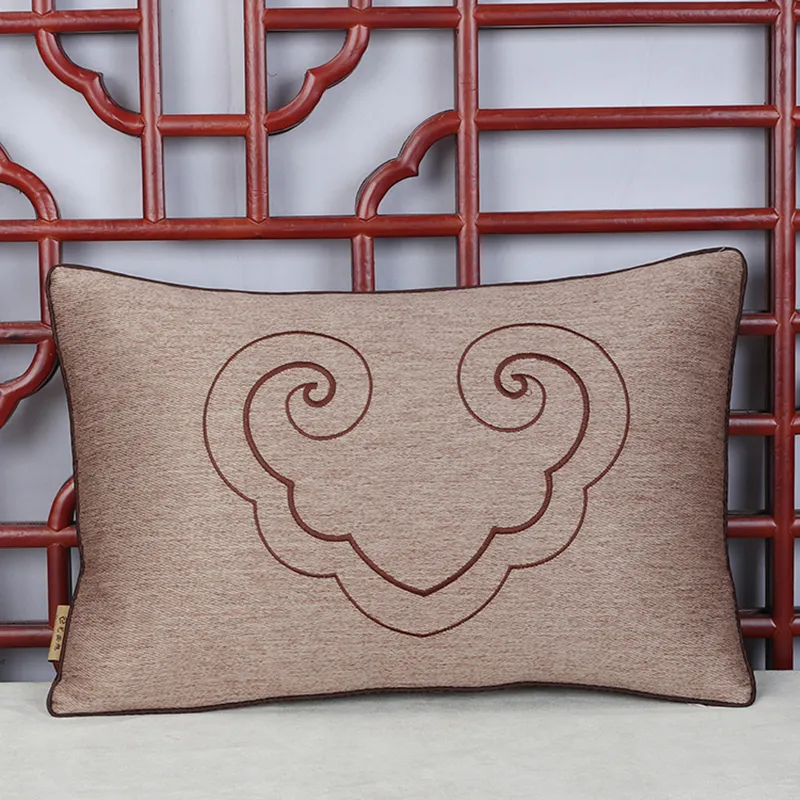 カスタム刺繍の愛の心綿のリネンクッションカバーピローケース家の装飾的なソファーチェア腰椎の枕ケースジッパー