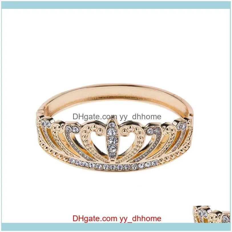 Bracelets Jewelry Trendy Fashion Ins Luxury Designer Beautiful Diamond Crystal Cute Crown Vintage Bangle Bracelet For Woman Drop Delivery 20