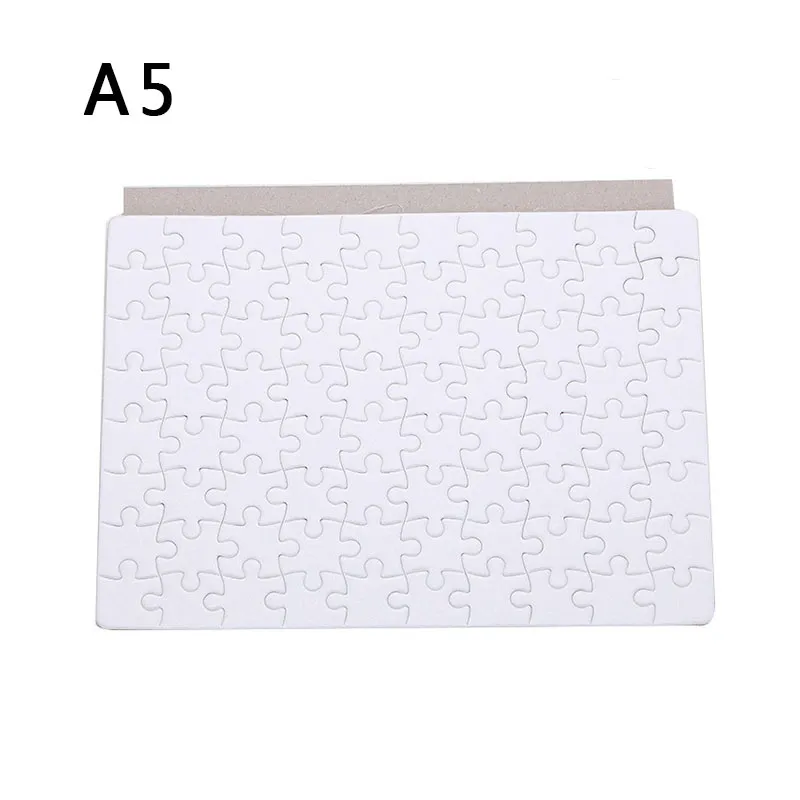 Sublimation Blanks Puzzles A5 White Jigsaw Puzzle Blank Puzzles DIY Blank Puzzle for Sublimation Transfer Thermal Transfer Heat Press Printing Crafts, 80 Pieces/ Set