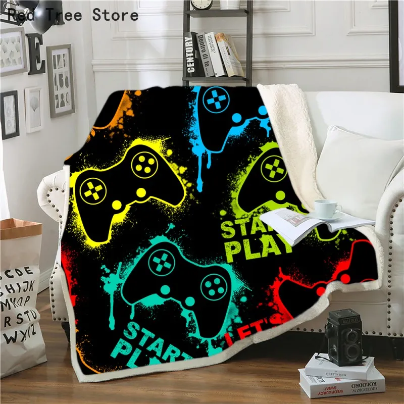 Cartoon Gamepad Coperta stampata Coperta trapunta Biancheria da letto per ragazzi Bambini Regalo per adulti Camera da letto Divano Decor Design personalizzato Nave veloce