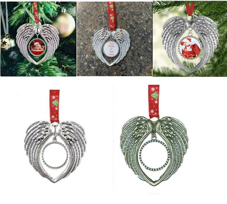 Sublimation Blanks Angel Wing Ornament DIY Christmas Decorations Angel-Wings Shape Add Your Own Image And Background SN2691