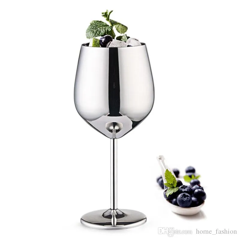 500ml Red Wine Glasses Goblet 304 Stainless Steel Juice Drink Champagne Goblet Party Barware Home Drinking Utensils 