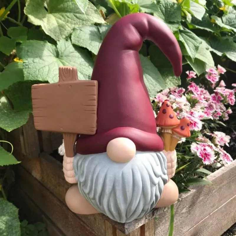 Dekoracje Ogrodowe Mini Gnome Cute Miniaturowa Resin Nieźle Statua Dla Decor Outdoor Dwarf Ozdoby