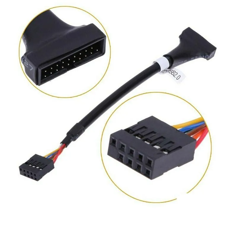 Motherboard Header Adapter USB 2.0 9 Pin Female To USB 3.0 20 Pin Male USB 2.0 To 3.0 Adapter Extension Cable