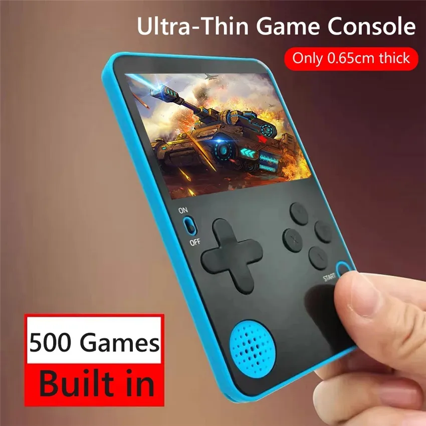 Gaming K10 Mini Portable Video Game Console Players Built-in 500 Retro Classic Games Ultra Thin 6.5mm Pocket Player Gift for Kids Adults