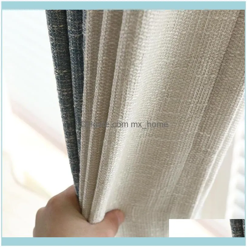 Curtain & Drapes GYC2148 Gyrohome 1PC Blackout Linen Splice Solid Color 