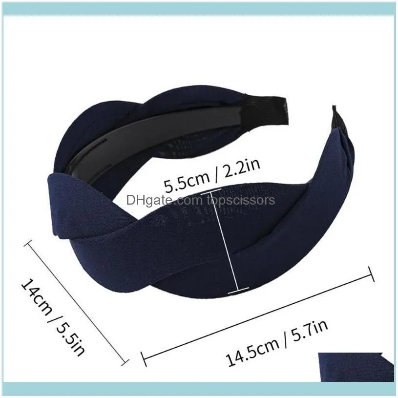 Fashion Wide Side Headband Cross Knot Hairband For Women Solid Hair Band Girls Summer Accessories Wholesale1