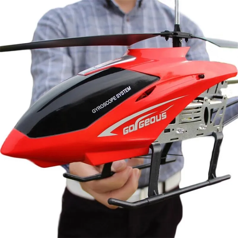 80 cm super grande aeronave rc helicóptero brinquedos recarregável resistente a quedas controle de iluminação uav modelo de avião brinquedos ao ar livre para meninos 210925