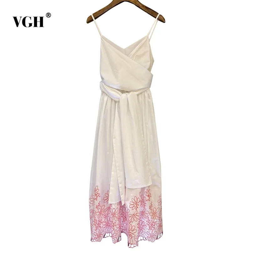 Bandage V Neck Sleeveless High Waist Floral Dresses