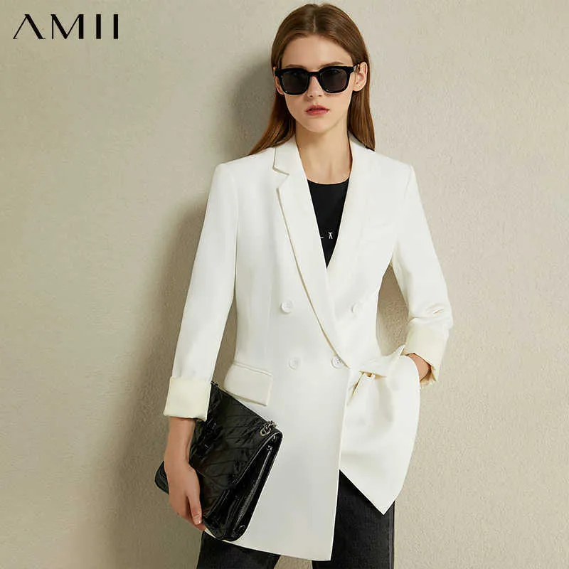 Amii – veste Double boutonnage pour femme, blazer minimaliste