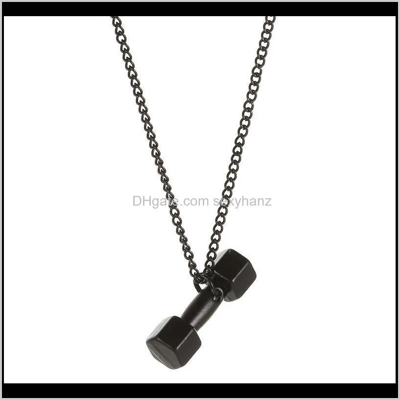 Korea necklace pendant fashion fitness dumbbell necklace ladies jewelry