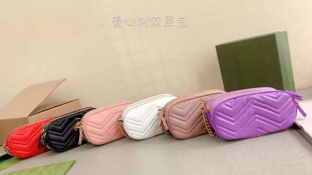 Klasik tasarımcı kadın aşk zinciri kamera çantası hediye kutusu ambalaj