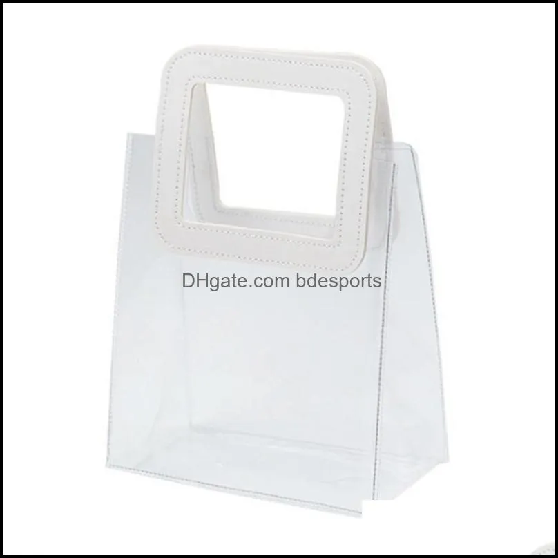 Gift Wrap Transparent Handbags PVC Bag With Handles Ins Wedding Candy Festival Party Favor Treat Packaging Flower Box