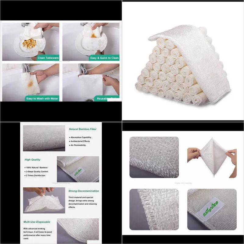 kinds non-stick oil cleaning towel bamboo fiber kitchen wash cloth drop shipping micro fiber scouring pad