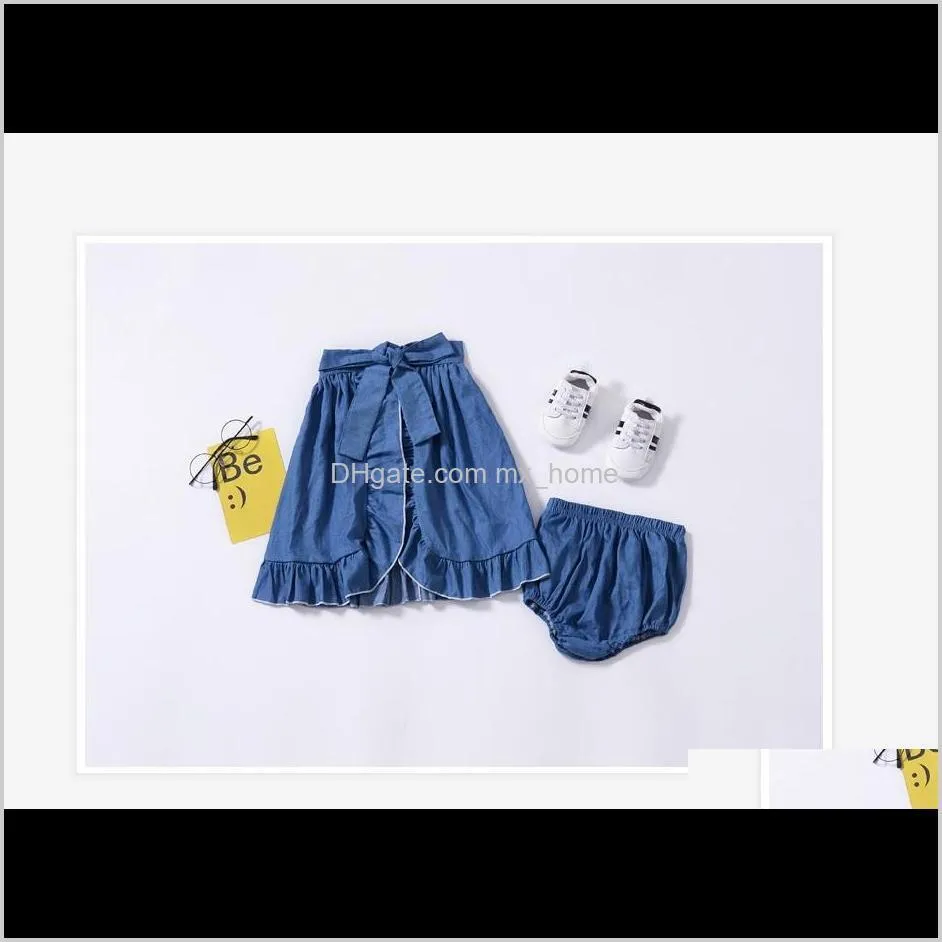 3pcs sets for girls clothing set sling top + denim skirt + pp shorts girls boutique fall clothes kids suits girl outfits child sets