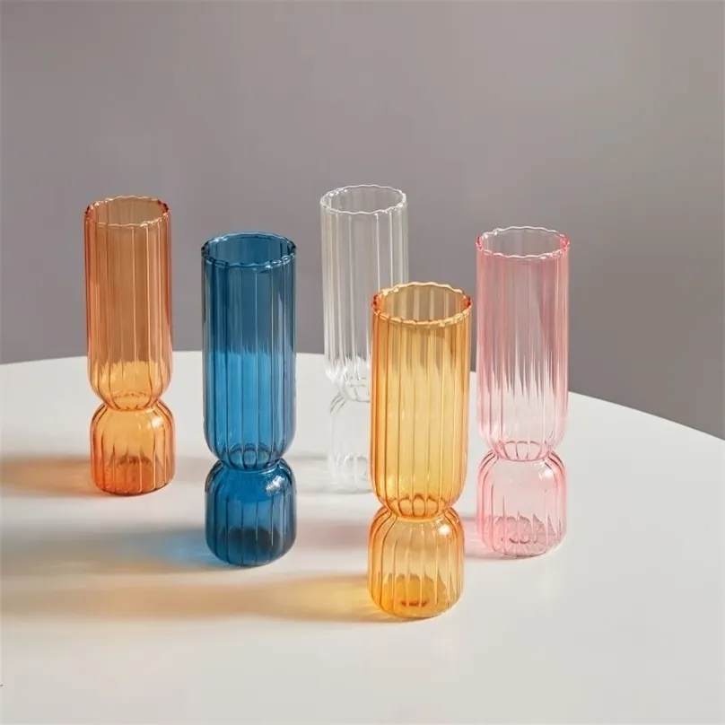 Vase en verre nordique petits Vases Arrangement de fleurs accessoires de décoration de la maison ornement de salon moderne 211215