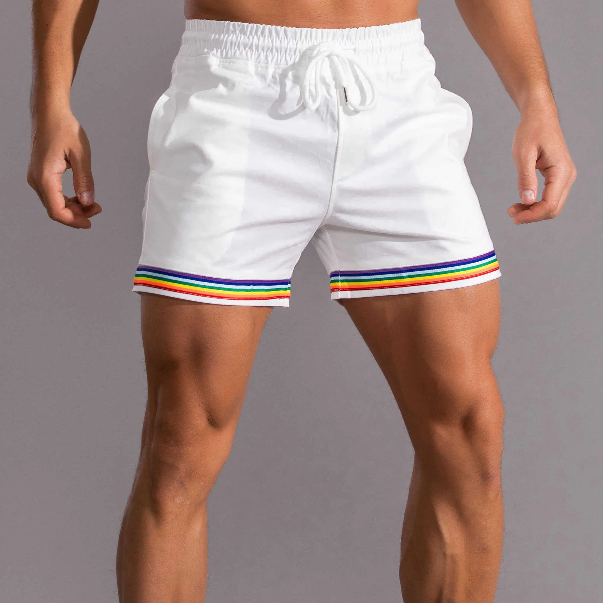 Gay homem shorts arco-íris masculino shorts x0705