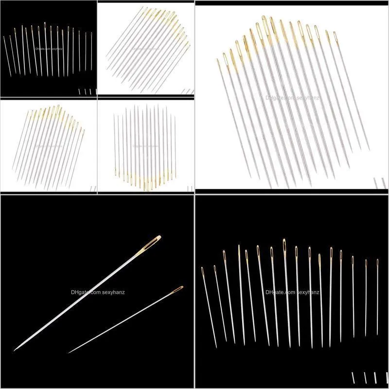 16pcs/set steel hand sewing needles for embroidery cross stitch gold eye
